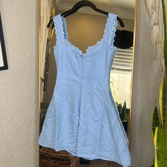 HOUSE OF CB 'Tilly' Blue Pin Tuck Mini Dress NWOT - Picture 10 of 11
